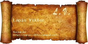 Lapis Viktor névjegykártya